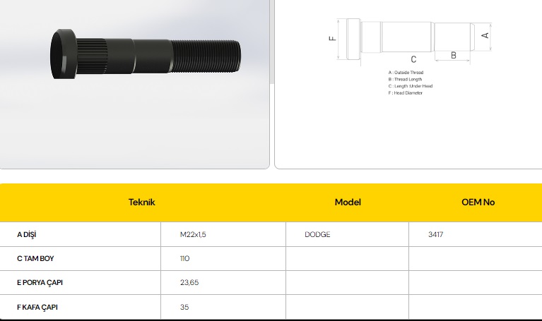 BİJON AS 900 ARKA 110 MM DPSLİ